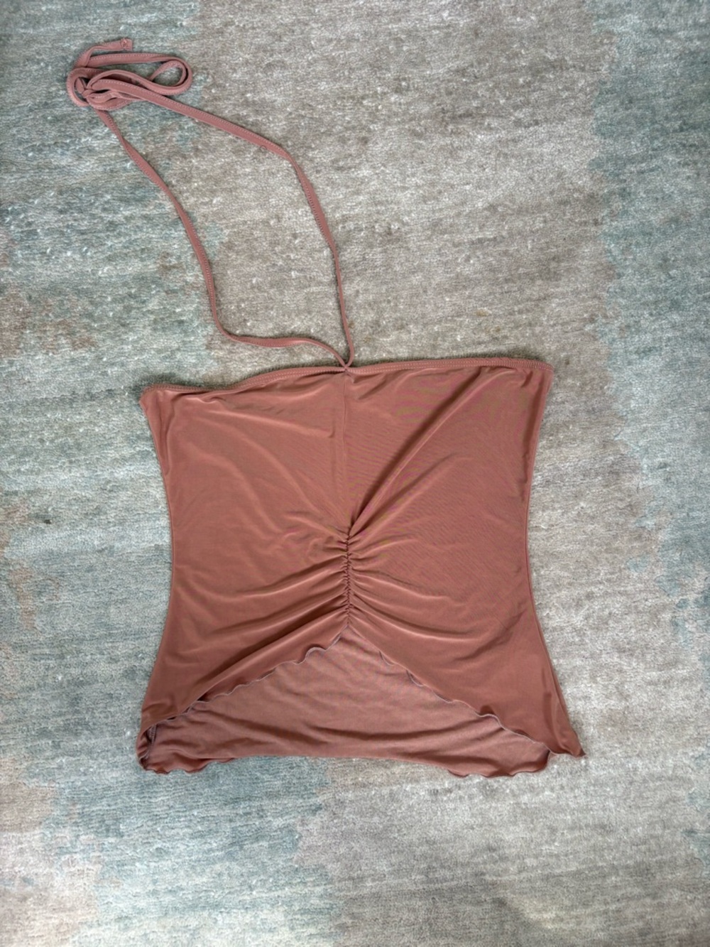 Women’s Ruched Halter Top - Brown